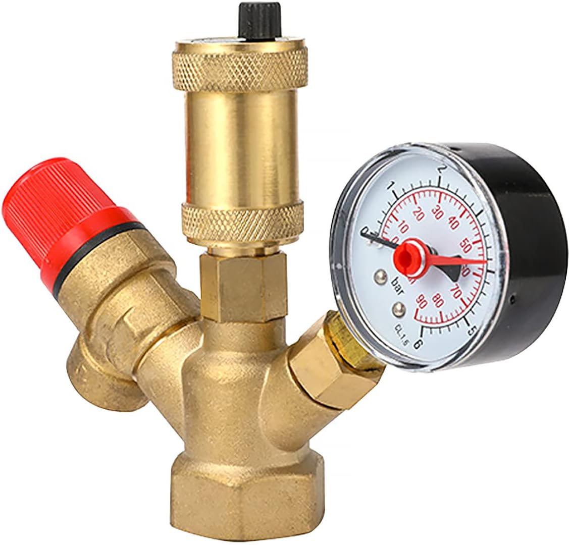 Water pressure regulator DN25 Pressure regulator Brass boiler valve set V1189-HB001HWR000036