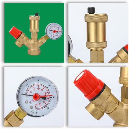 Water pressure regulator DN25 Pressure regulator Brass boiler valve set V1189-HB001HWR000036