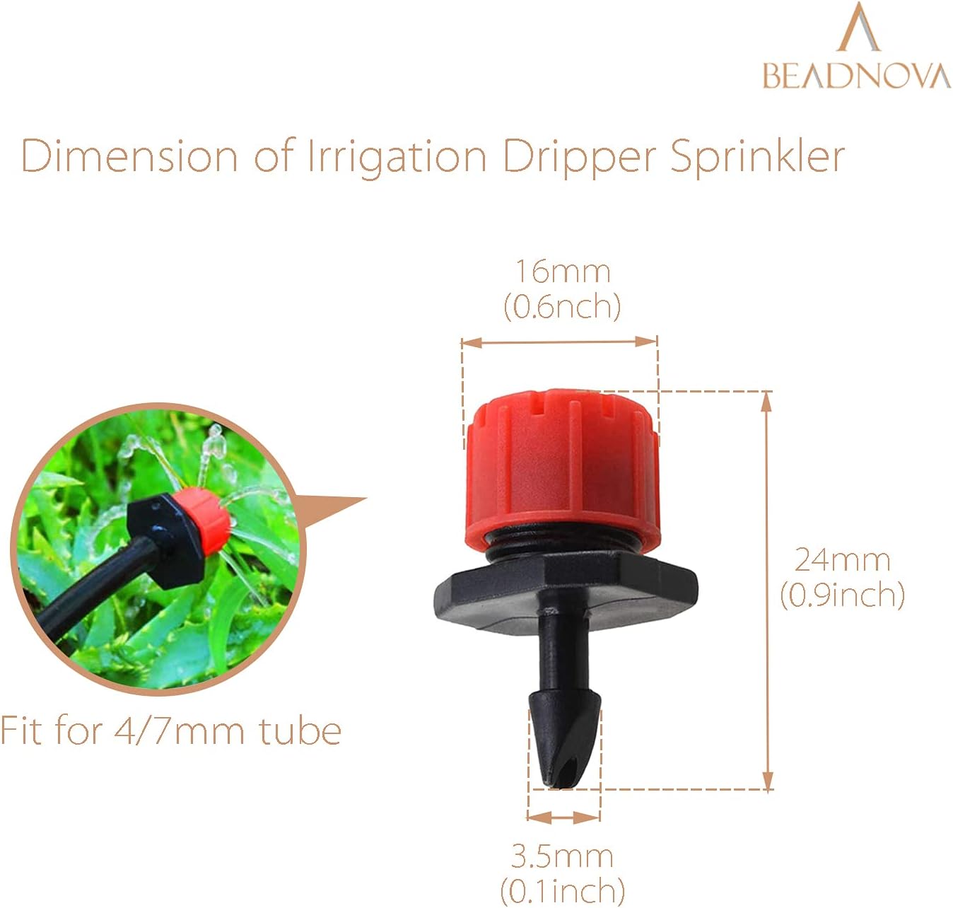 Drip Irrigation Emitters 50 Pieces Irrigation Drippers 360 Degree System Emitters Sprinklers Drip Irrigation V1189-HB001HWR000038