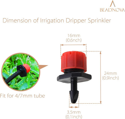 Drip Irrigation Emitters 50 Pieces Irrigation Drippers 360 Degree System Emitters Sprinklers Drip Irrigation V1189-HB001HWR000038