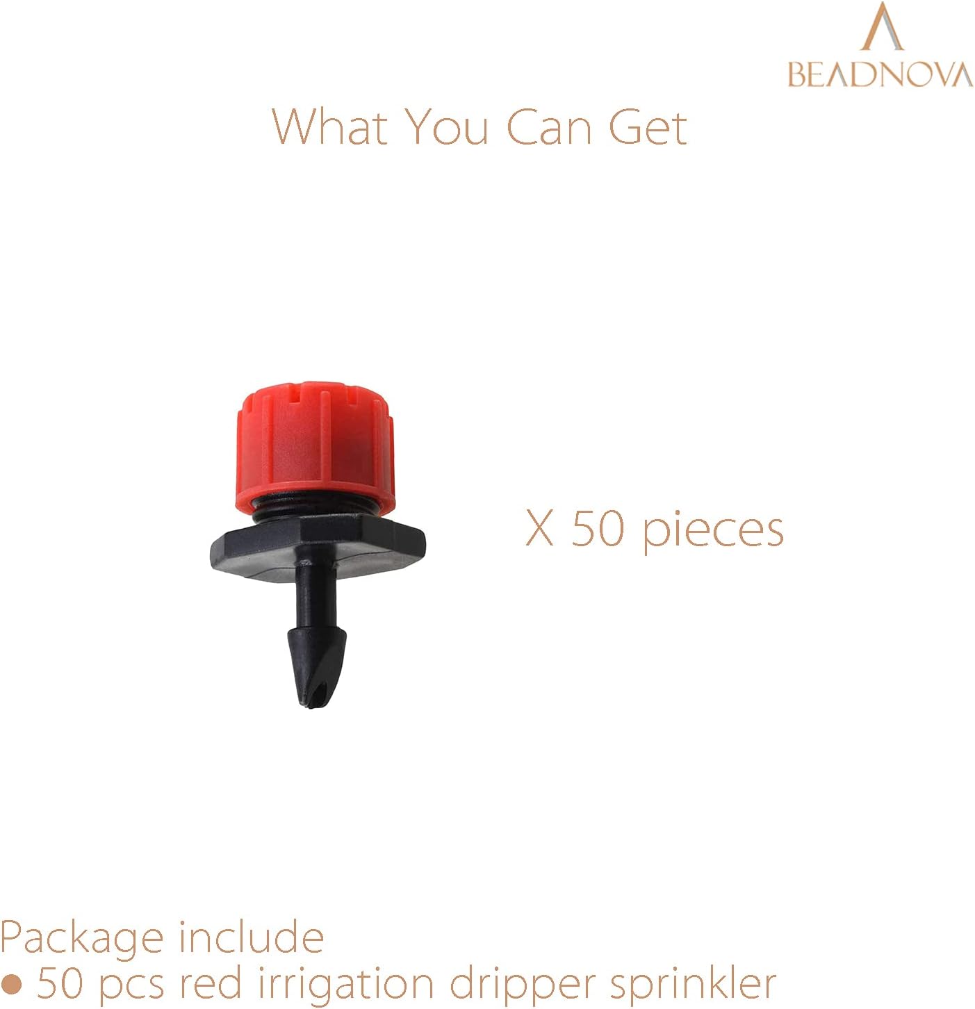 Drip Irrigation Emitters 50 Pieces Irrigation Drippers 360 Degree System Emitters Sprinklers Drip Irrigation V1189-HB001HWR000038
