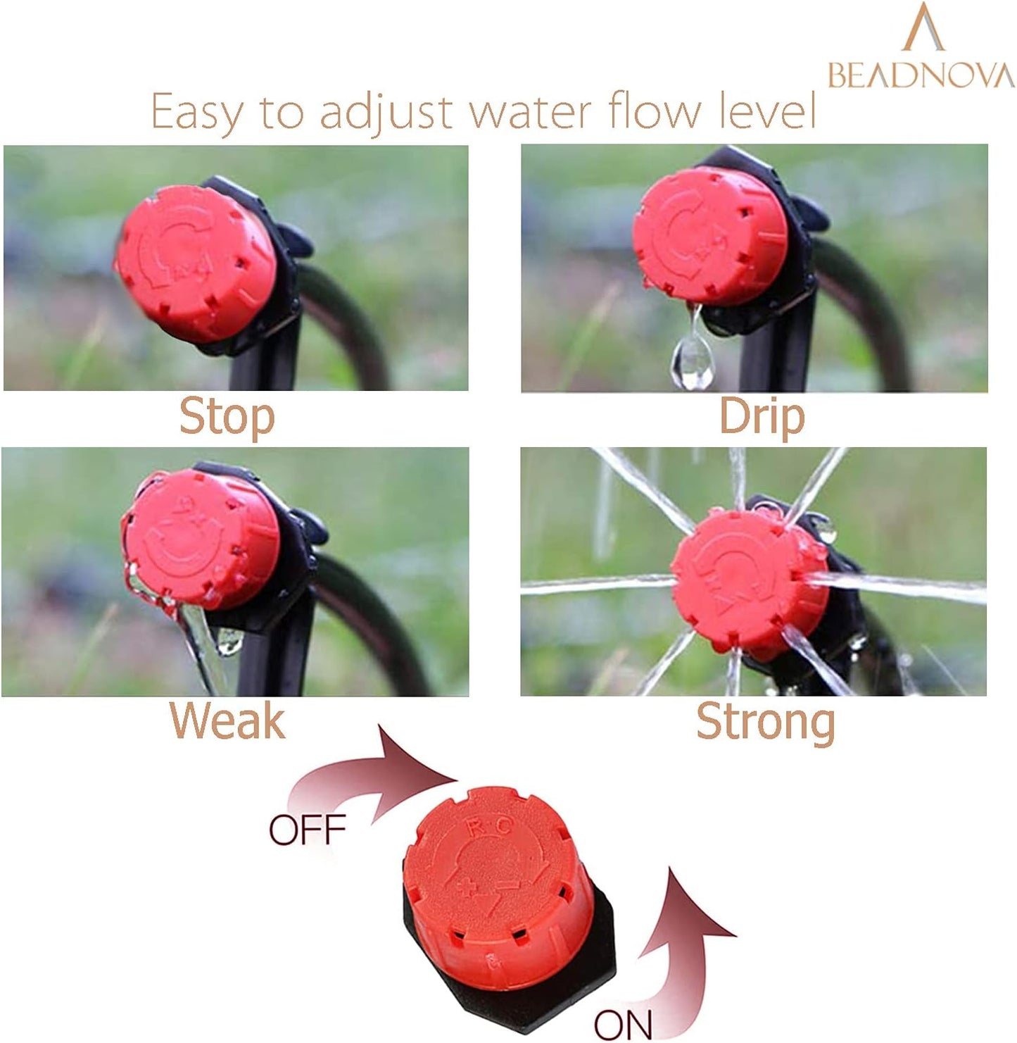 Drip Irrigation Emitters 50 Pieces Irrigation Drippers 360 Degree System Emitters Sprinklers Drip Irrigation V1189-HB001HWR000038