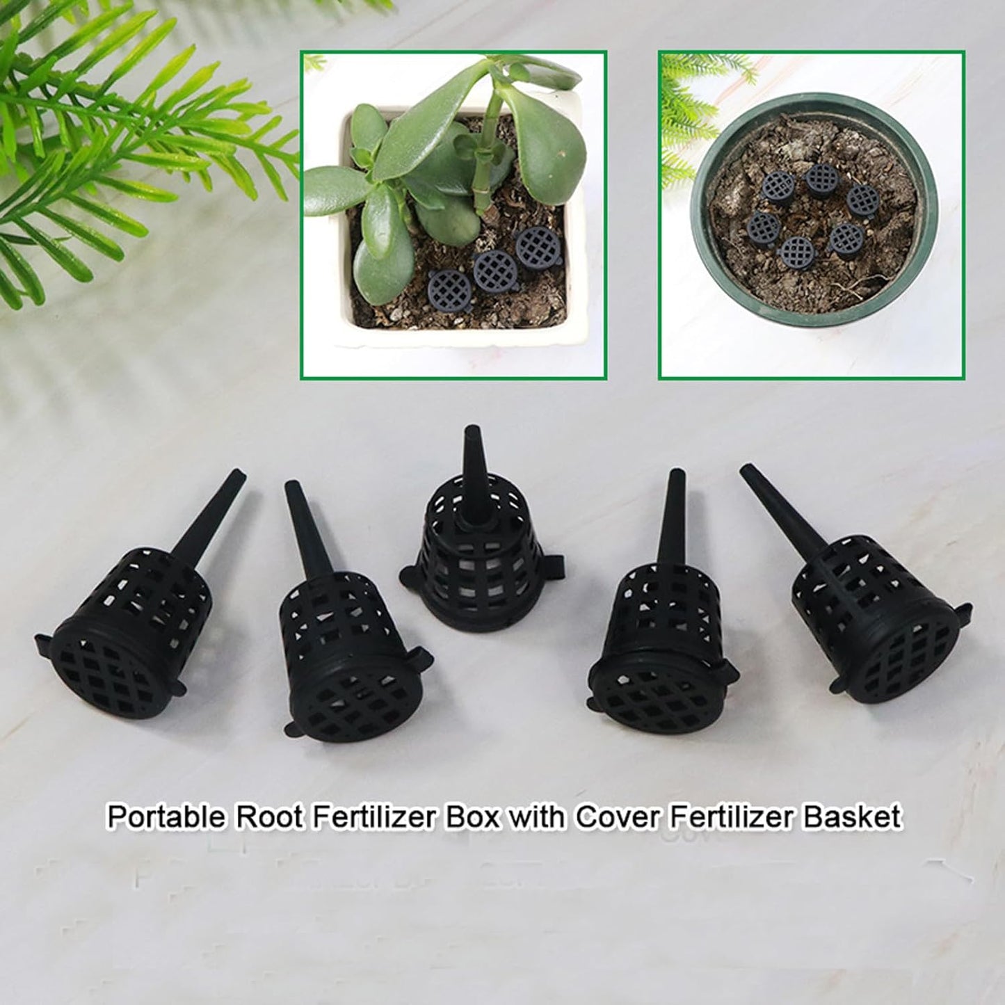 50 pcs Fertilizer Basket with Lid, Fertilizer Box for Bonsai, Fertilizer Applicator, Makes Plant Care Easier V1189-HB001HWR000057