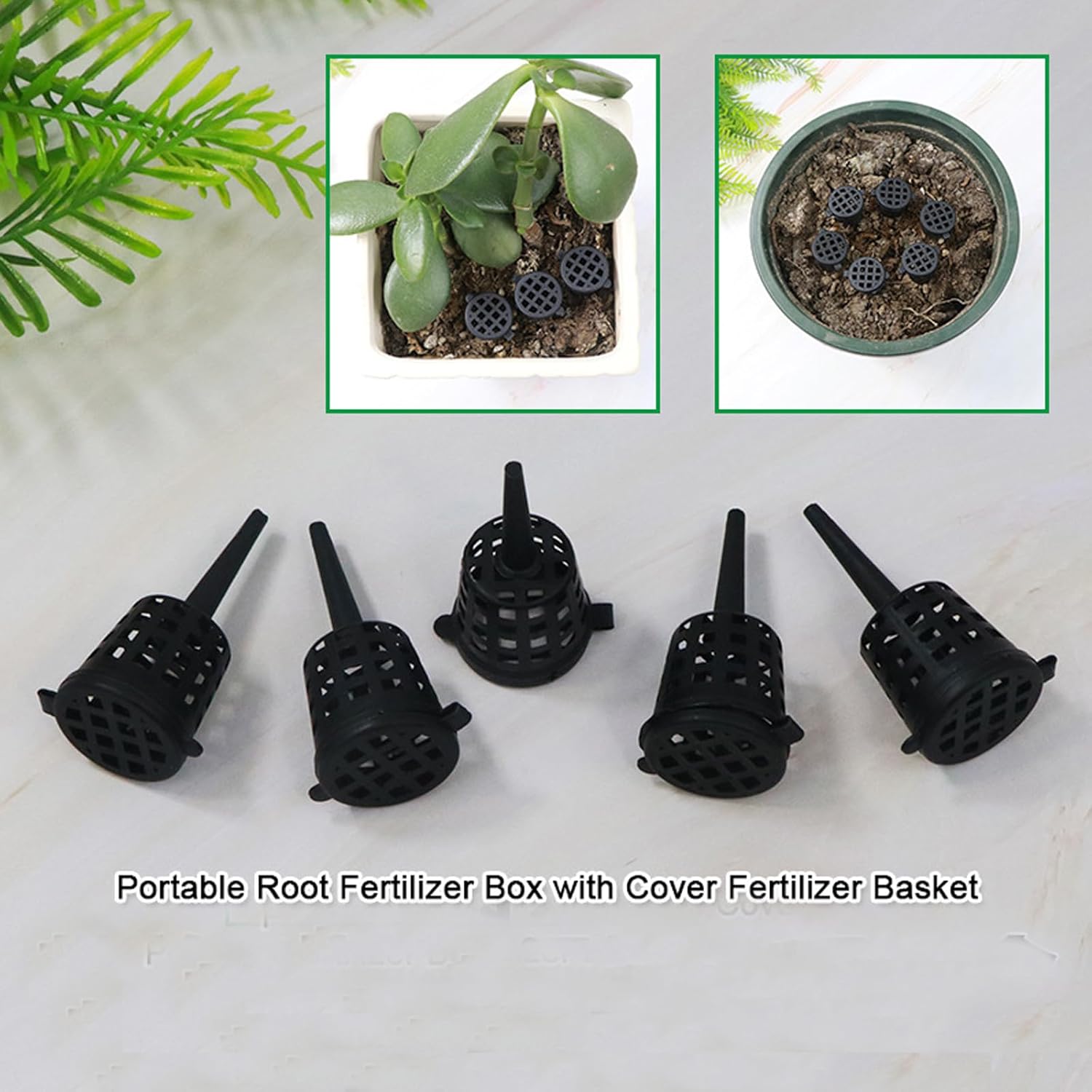 50 pcs Fertilizer Basket with Lid, Fertilizer Box for Bonsai, Fertilizer Applicator, Makes Plant Care Easier V1189-HB001HWR000057
