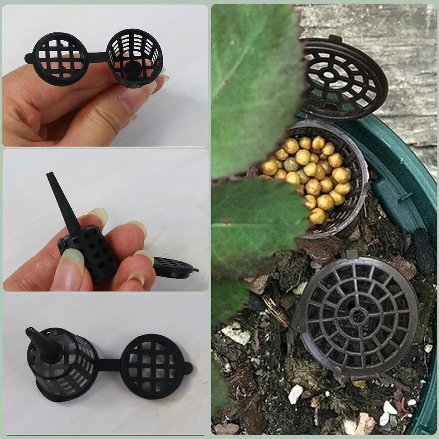 50 pcs Fertilizer Basket with Lid, Fertilizer Box for Bonsai, Fertilizer Applicator, Makes Plant Care Easier V1189-HB001HWR000057