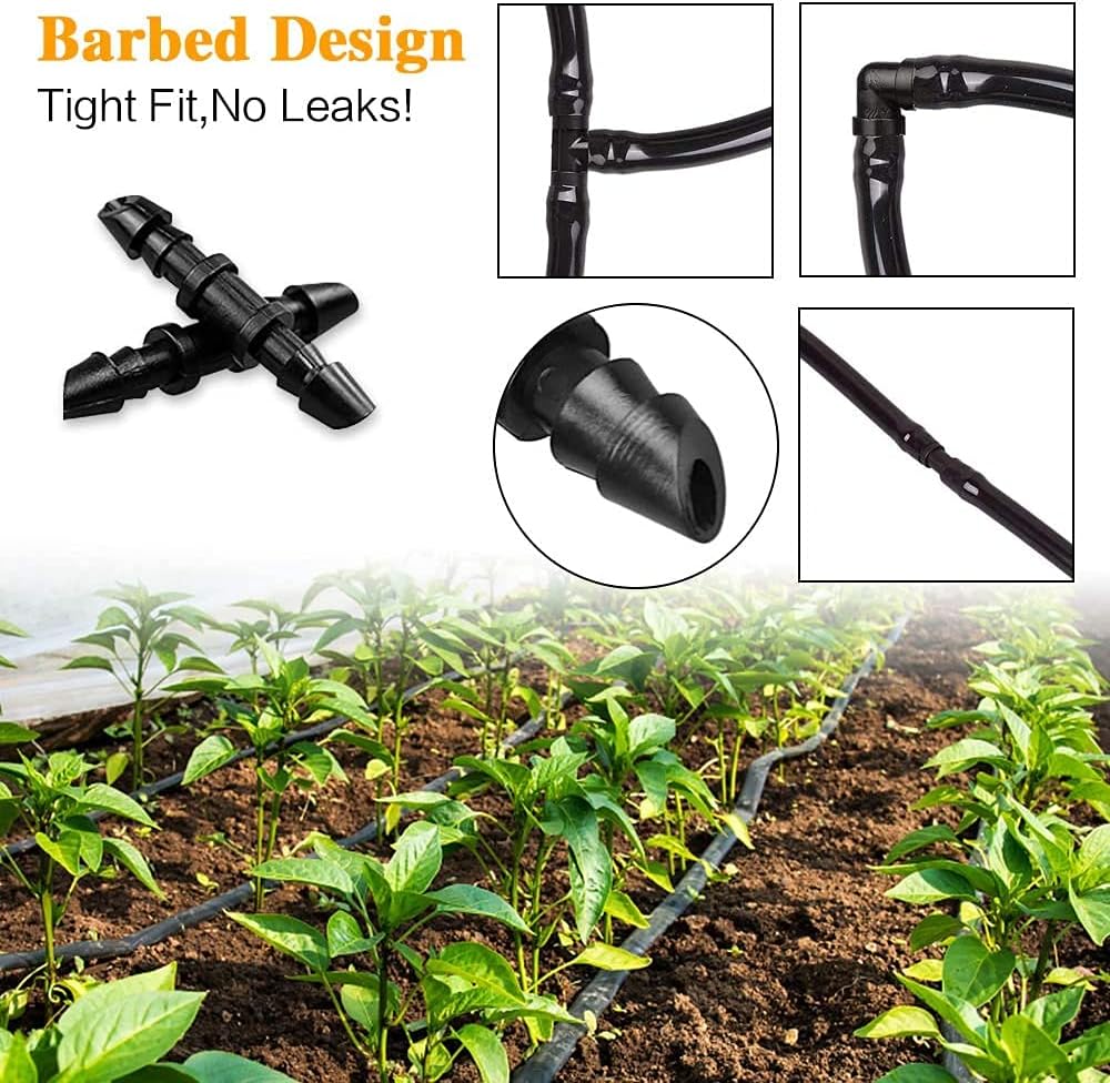 Drip Irrigation Couplings - Pack of 110 Couplings for 1/4" Hoses, Barb Connectors for Drip or Sprinkler V1189-HB001HWR000060