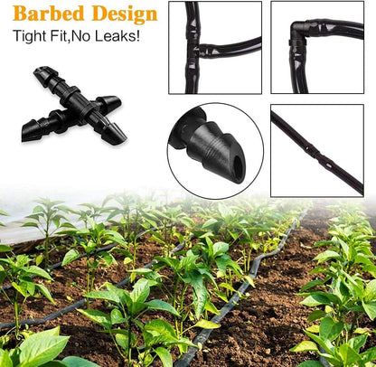 Drip Irrigation Couplings - Pack of 110 Couplings for 1/4" Hoses, Barb Connectors for Drip or Sprinkler V1189-HB001HWR000060