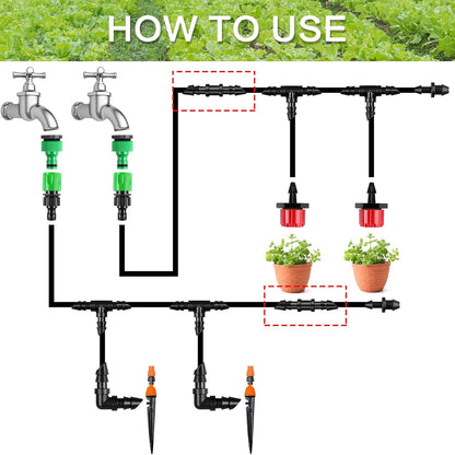 Drip Irrigation Couplings - Pack of 110 Couplings for 1/4" Hoses, Barb Connectors for Drip or Sprinkler V1189-HB001HWR000060