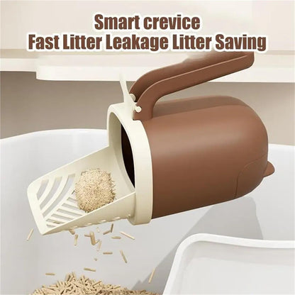Cat Litter Scoop - Large Capacity - Cat Litter Scoop and Cat Poop Box 2-in-1 - Cleaning Tool - 1 Pack V1189-HB001HWR000101