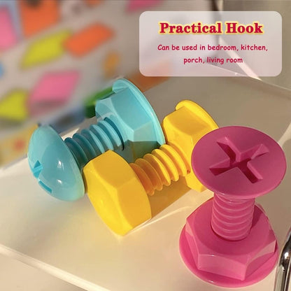 Self-adhesive nail - wall hooks - bag hooks - screw-shaped adhesive hooks - load capacity 3 kg - 3 pieces V1189-HB001HWT000003