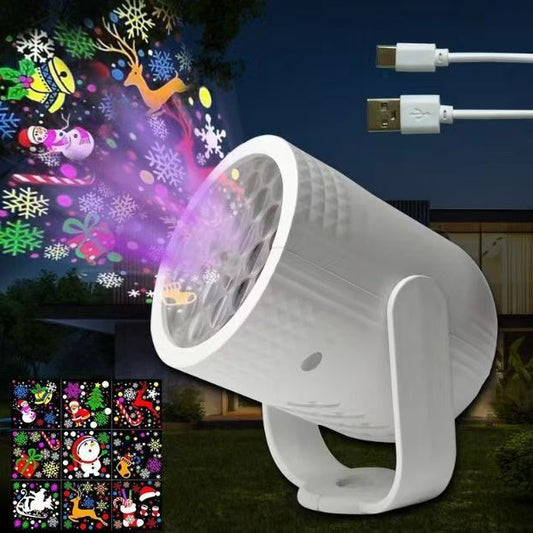 Christmas Projector Lights - LED Snowflake Projector Light with USB Power for Living Room, New Year, Party, V1189-HB001HWU000079