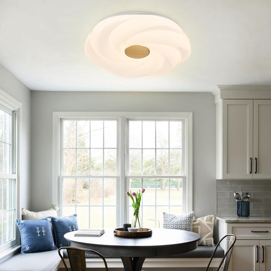 LED recessed ceiling light, 48W dimmable flower shape ceiling lamp, 14.8 inch 3 CCT, close to the ceiling, V1189-HB001HWU000082