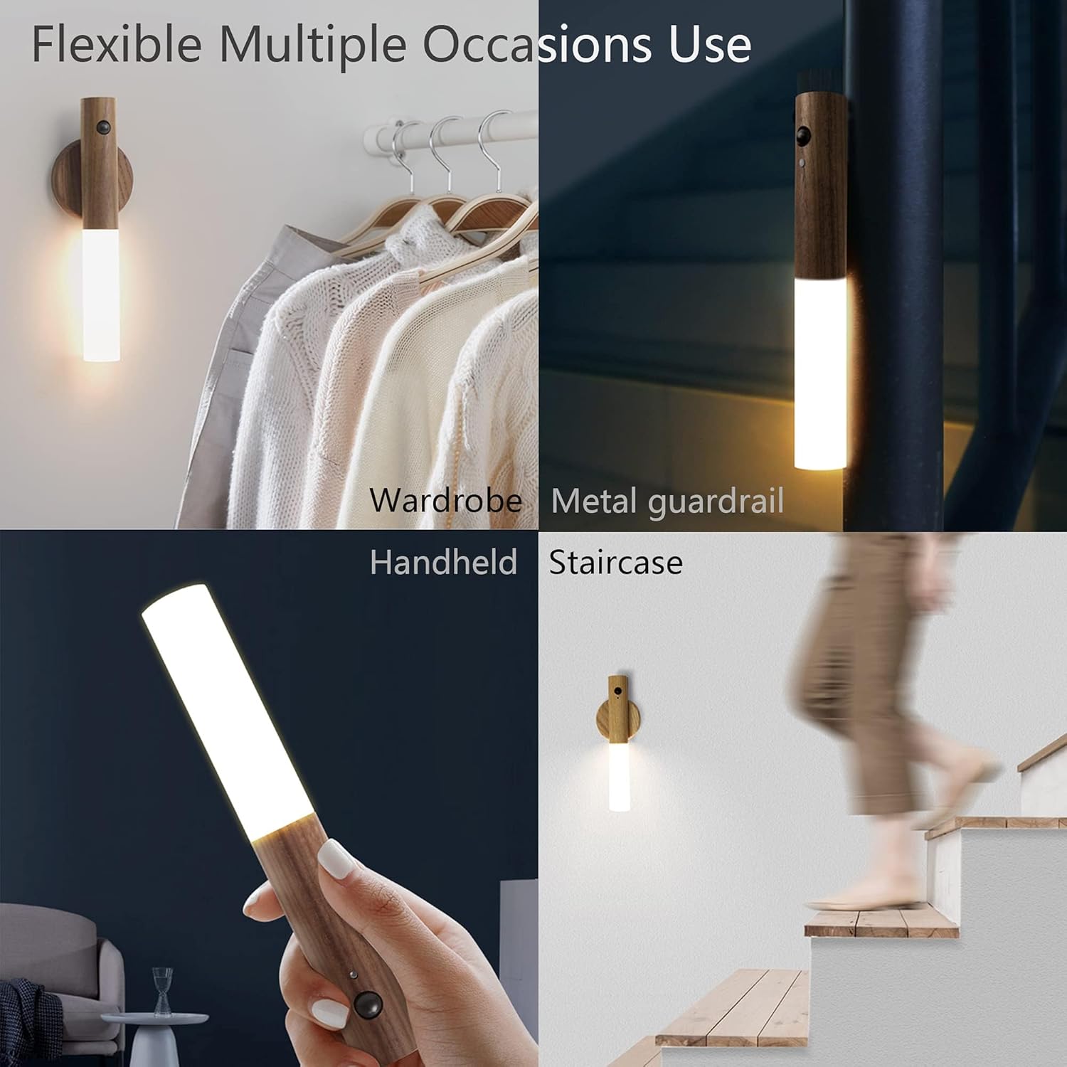 Night light with motion sensor, indoor lamp with LED, magnetic and portable lighting, no plug, USB charging V1189-HB001HWU000087