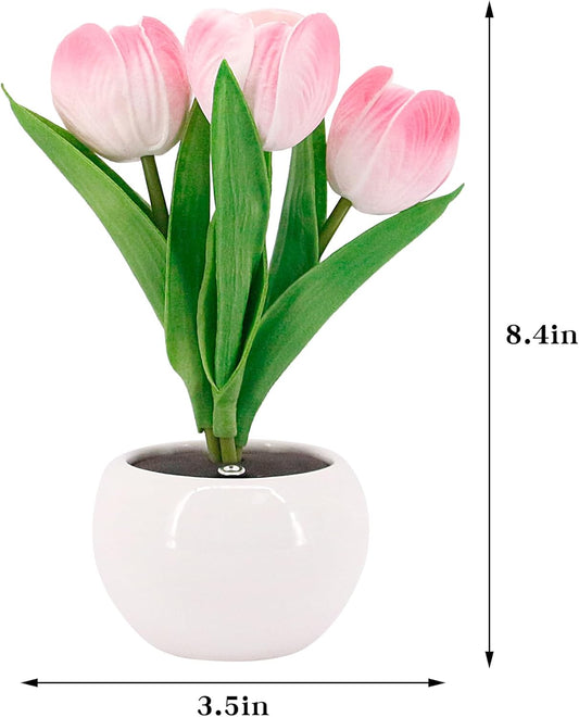 Tulip night light, rechargeable LED night lamp, floral table lamp for bedroom living room birthday party V1189-HB001HWU000090