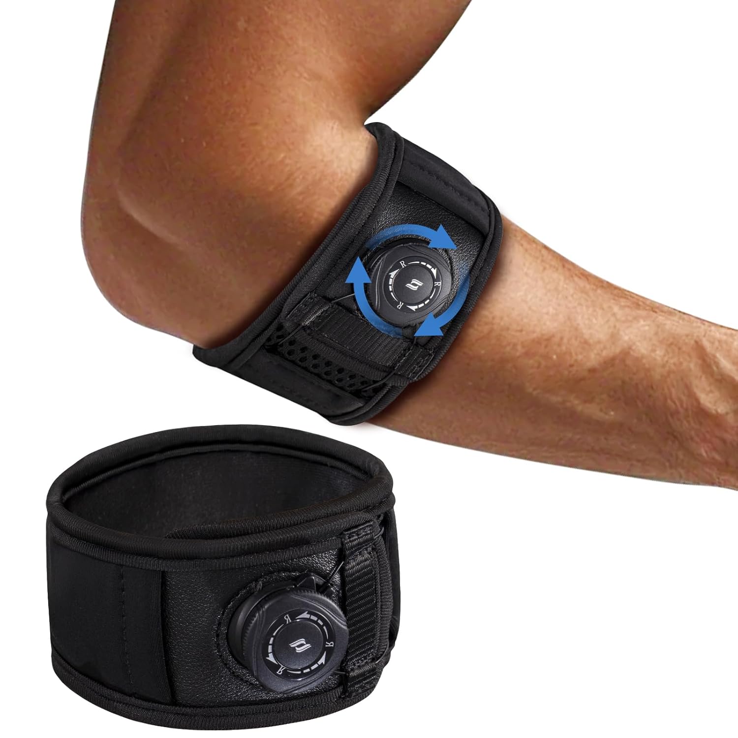 Elbow Support - Adjustable Tennis Elbow Brace - For Tendinitis - Black Universal Size V1189-HB001WSRA00001