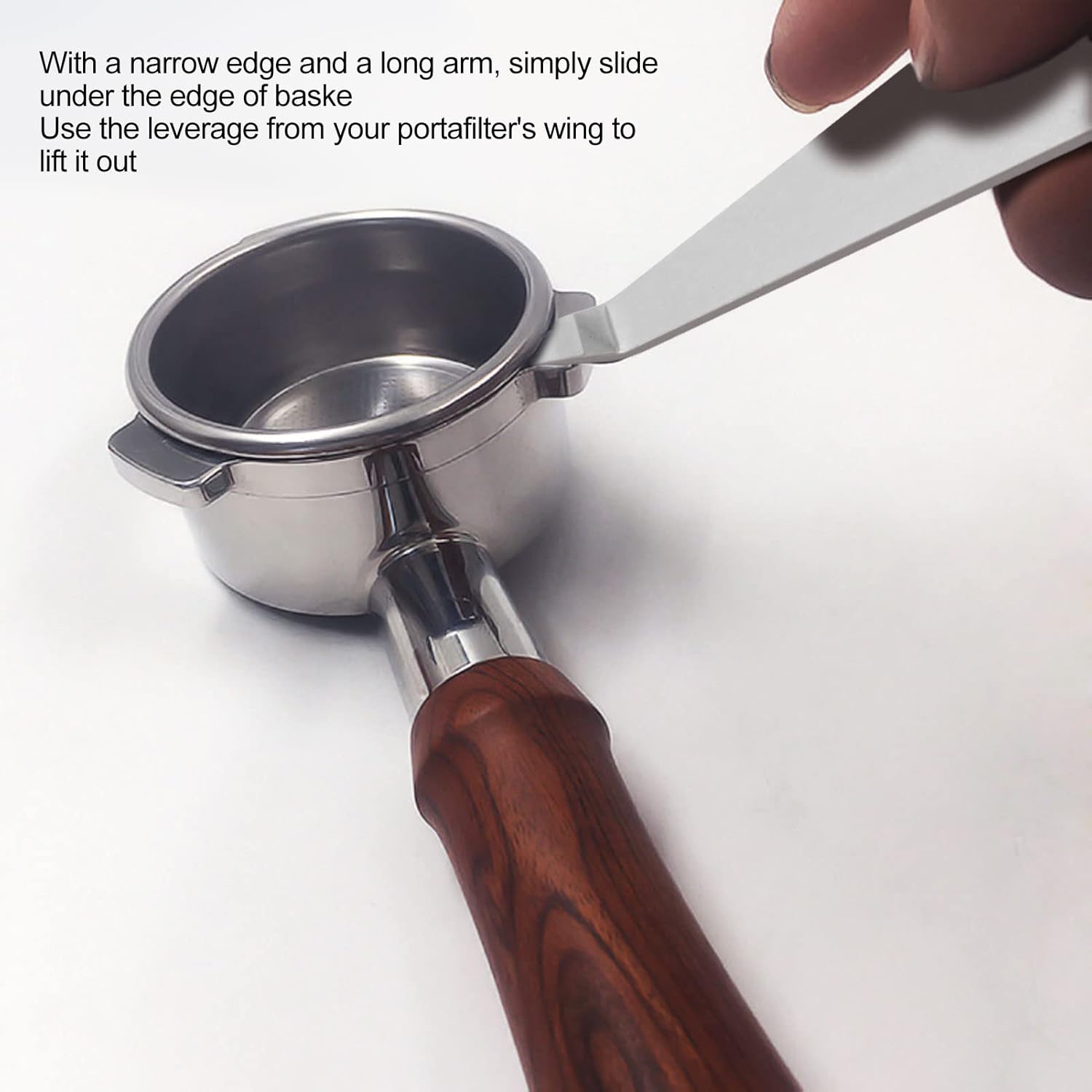 Coffee Portafilter Basket Remover Stainless Steel Powder Cup Disassembly Cleaning Pry Tool Coffee Machine V1189-HB001WSRF00001