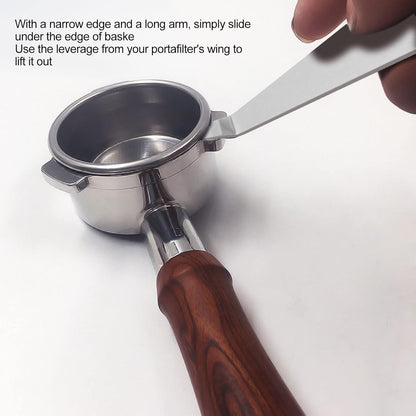 Coffee Portafilter Basket Remover Stainless Steel Powder Cup Disassembly Cleaning Pry Tool Coffee Machine V1189-HB001WSRF00001