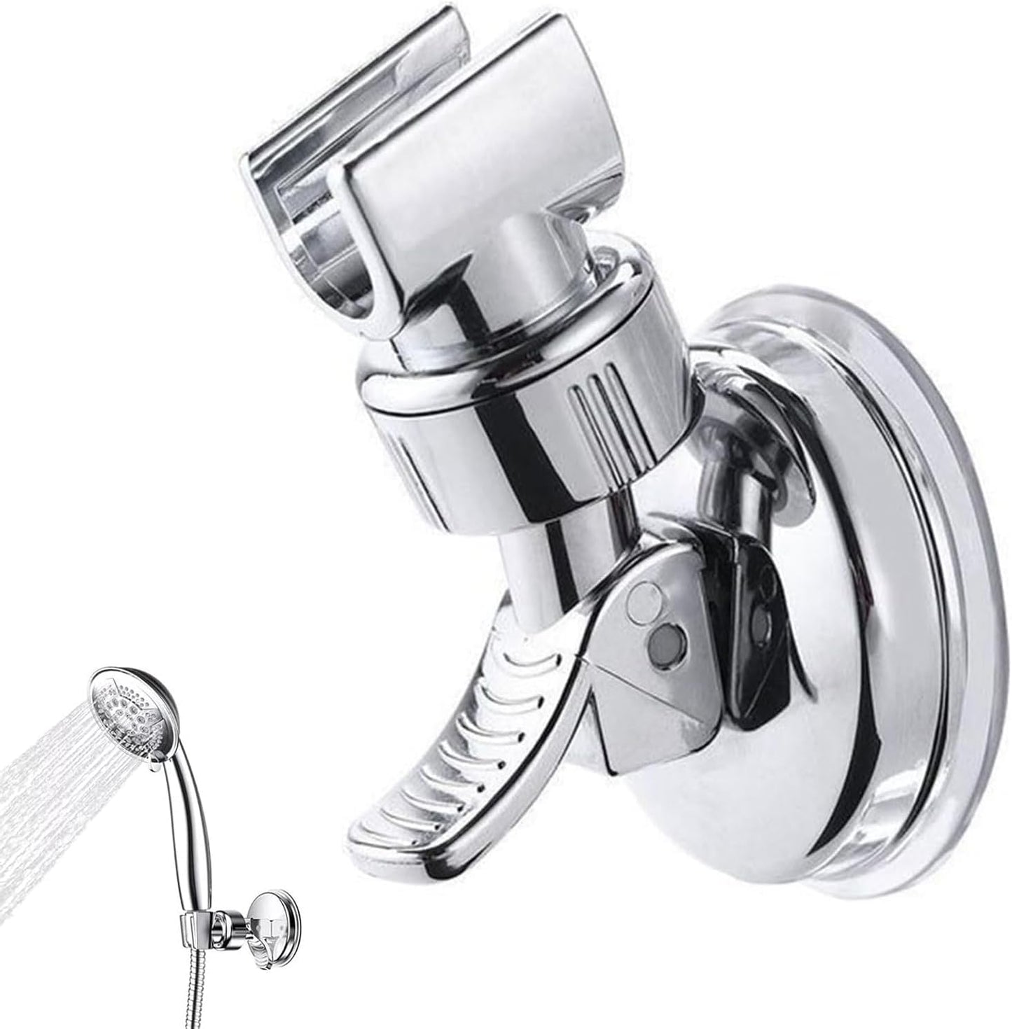 Shower Head Holder - Suction Cup Mounting Without Drilling - 360 Degree Rotatable - Adjustable Angle V1189-HB001WSRF00009