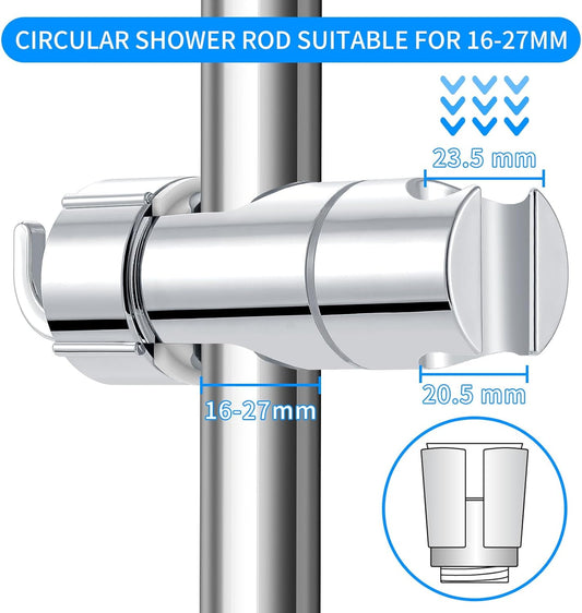 Shower Head Holder - Universal 16-27mm Connection - Adjustable Height - 360 Degree Rotatable V1189-HB001WSRF00010