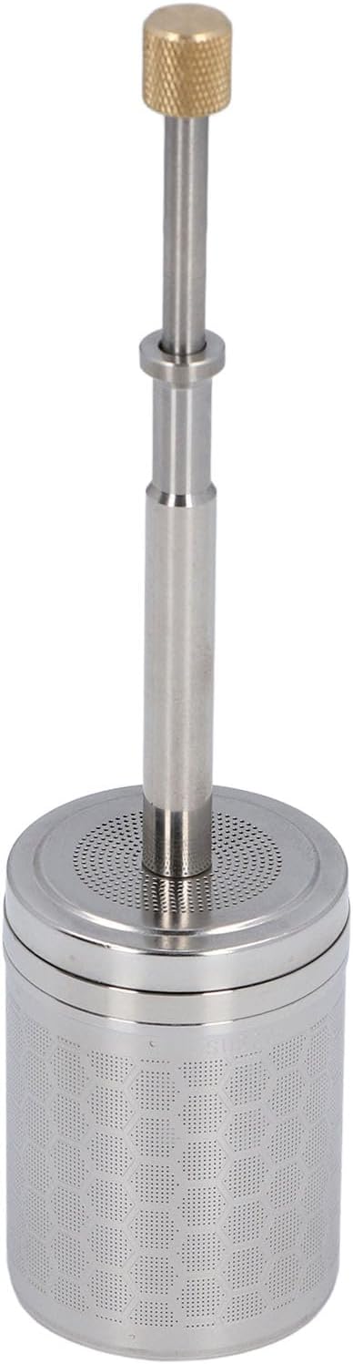 Coffee and Tea Maker, Stainless Steel Plunger Coffee Egg Maker, Spring-Driven Strainer Reusable Coffee V1189-HB001WSRG00006