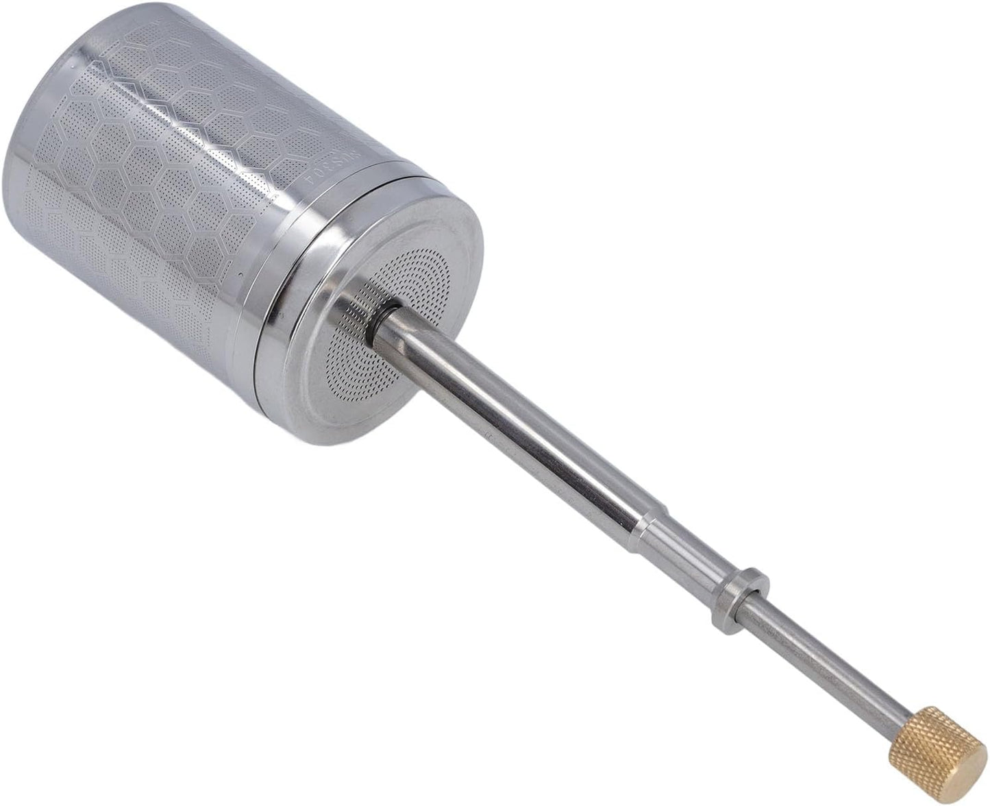 Coffee and Tea Maker, Stainless Steel Plunger Coffee Egg Maker, Spring-Driven Strainer Reusable Coffee V1189-HB001WSRG00006