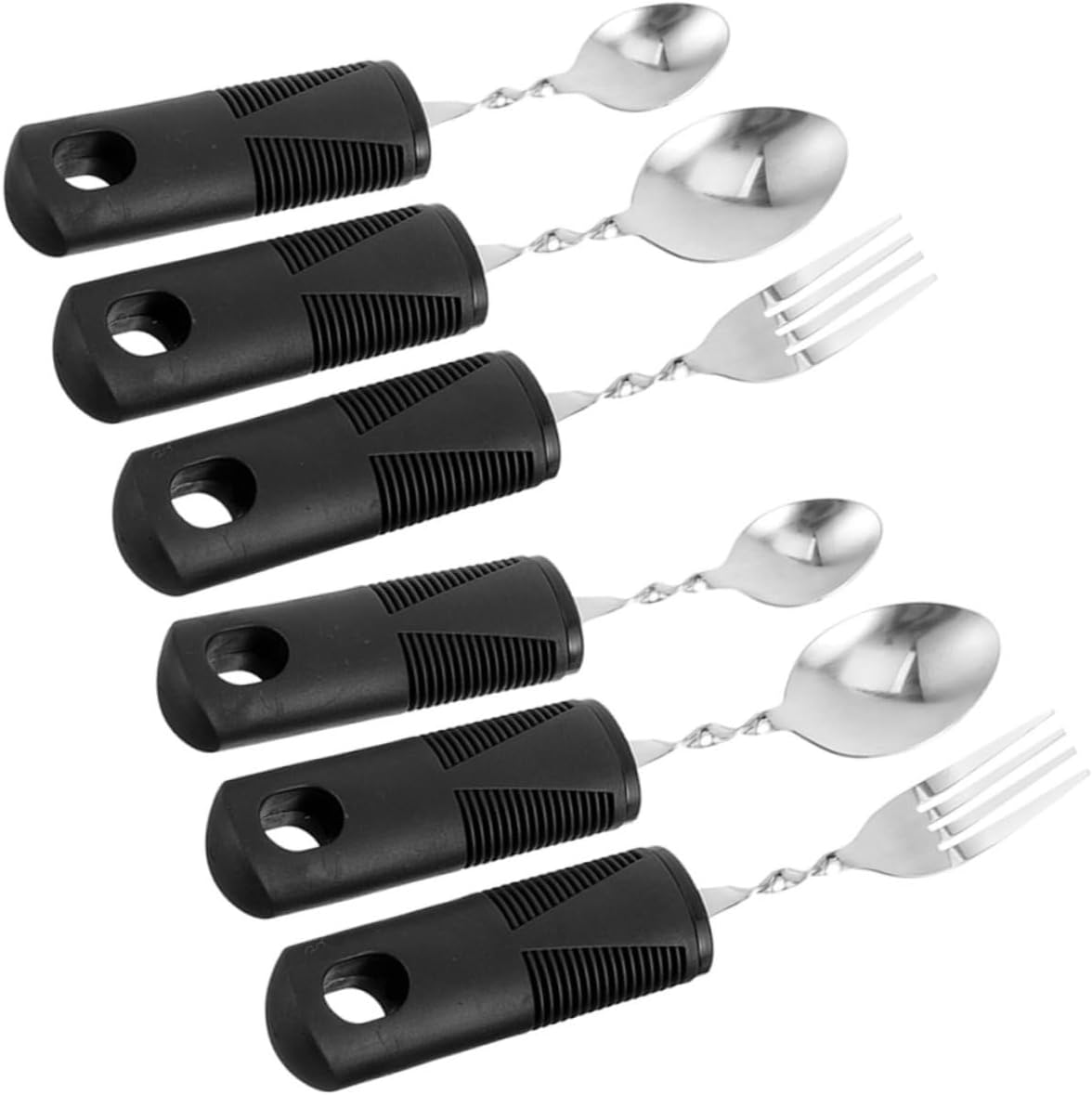 Gatuida 2 Sets Flexible Camping Utensils One-Handed Kitchen Gadgets Pan Disabled Tableware Non-Slip Tableware V1189-HB001WSRG00014