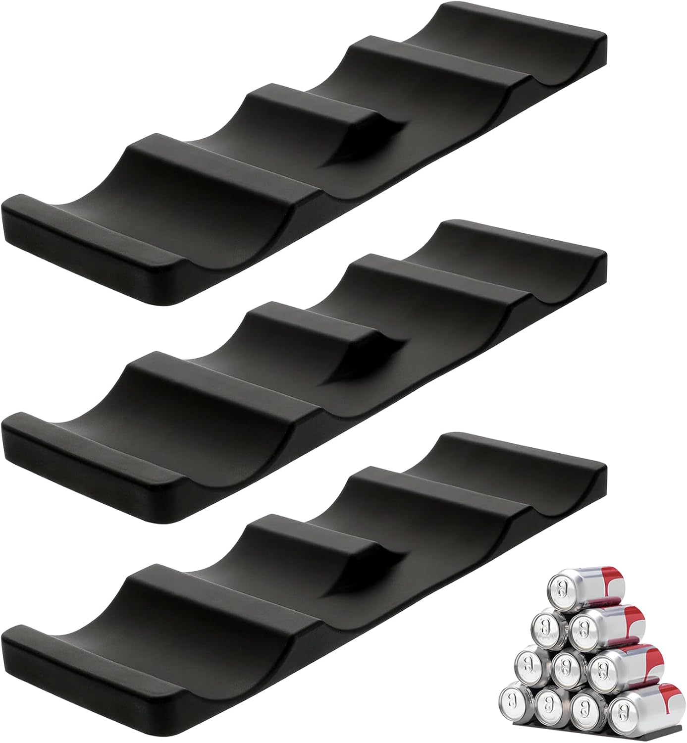 Forhandy 3 pcs bottle holders, refrigerator, non-slip, stackable, refrigerator, organizer, bottles, foldable V1189-HB001WSRG00016