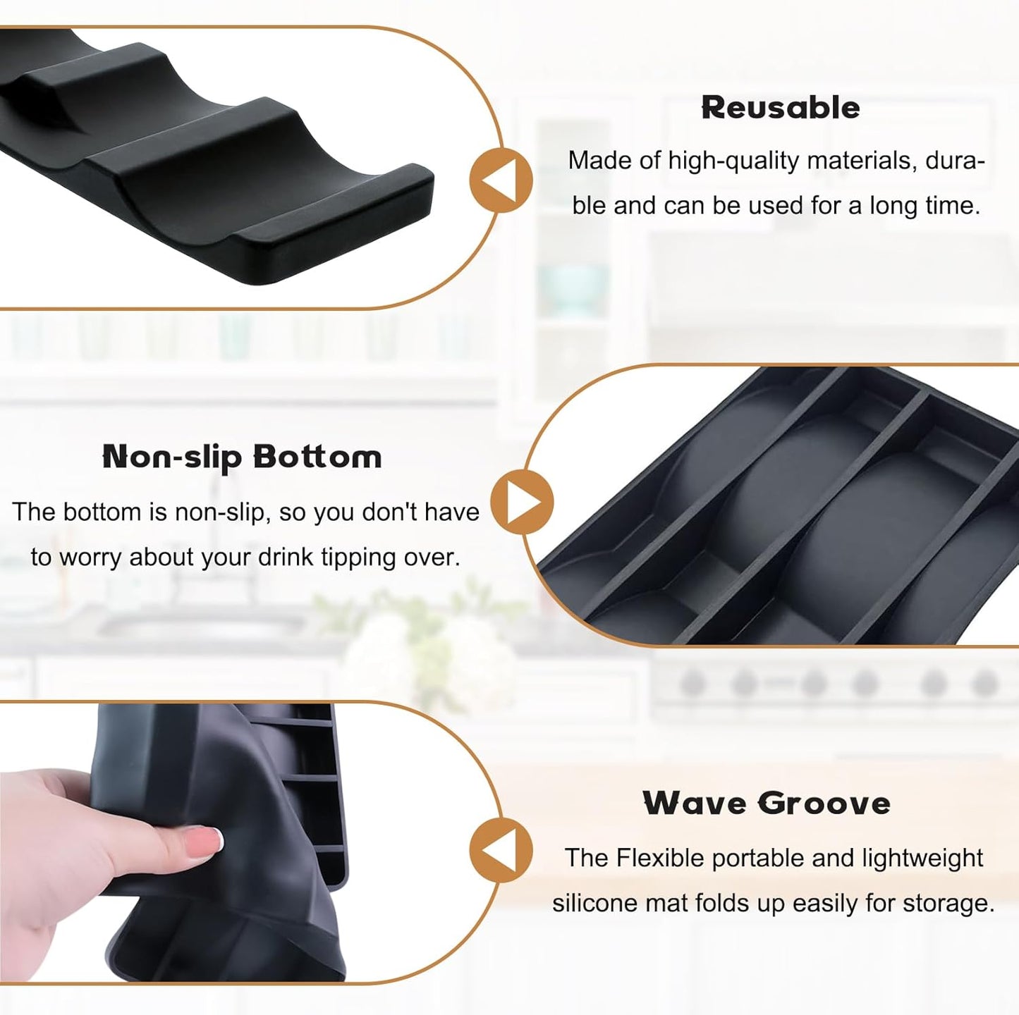 Forhandy 3 pcs bottle holders, refrigerator, non-slip, stackable, refrigerator, organizer, bottles, foldable V1189-HB001WSRG00016