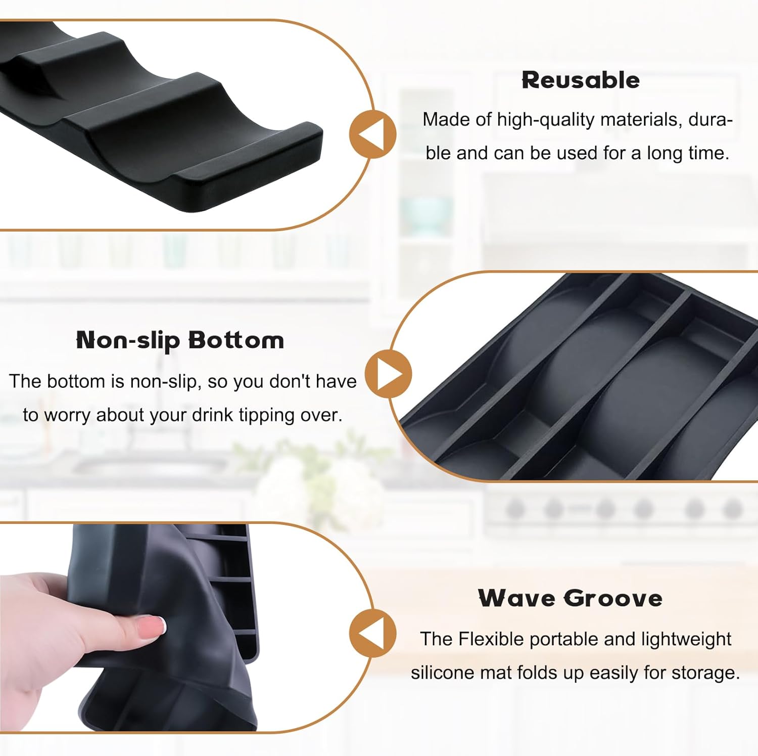 Forhandy 3 pcs bottle holders, refrigerator, non-slip, stackable, refrigerator, organizer, bottles, foldable V1189-HB001WSRG00016