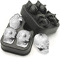 KIRALOVE 4 skulls - ice cubes - silicone ice cube maker - for home - kitchen - bar accessories - drinks - V1189-HB001WSRG00018