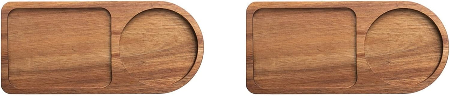 Guihydur 2 x coffee set, wooden, tray for serving food, coffee, tea set, table decoration, accessories C V1189-HB001WSRG00020