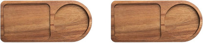 Guihydur 2 x coffee set, wooden, tray for serving food, coffee, tea set, table decoration, accessories C V1189-HB001WSRG00020