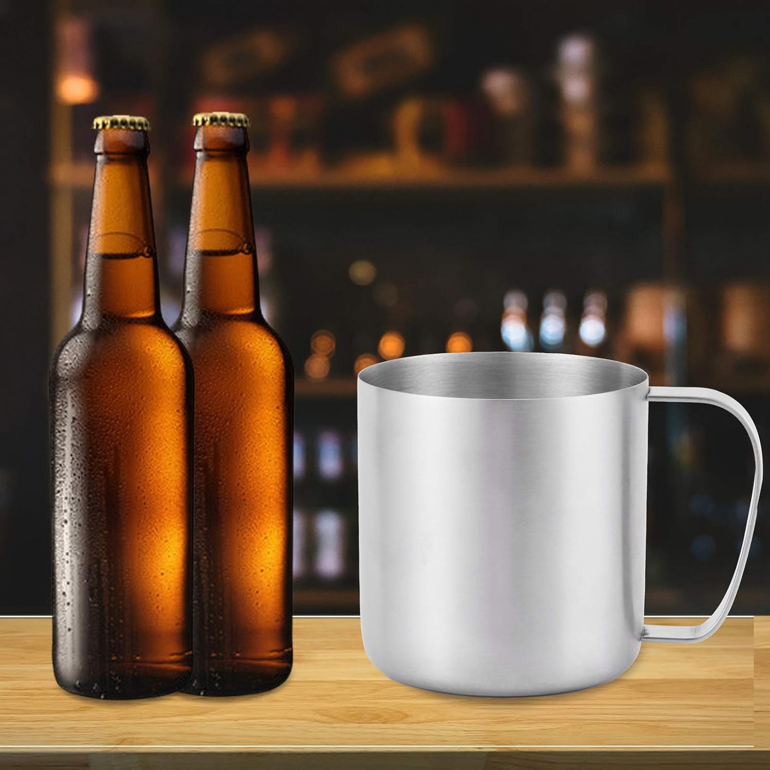 Sanding Beer Mug Stainless Steel Outdoor Water Cup Coffee Cup Home Kitchen Supplies V1189-HB001WSRG00024