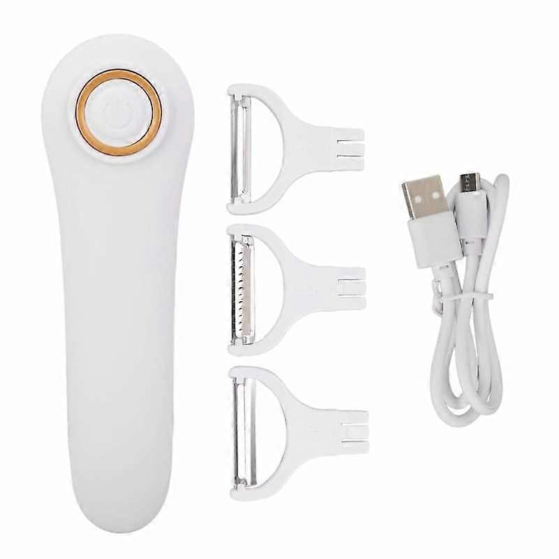 Electric Peeler, Portable USB Rechargeable Fruit and Vegetable Peeler with 3 Cutting Heads, Home Kitchen Tool V1189-HB001WSRG00031
