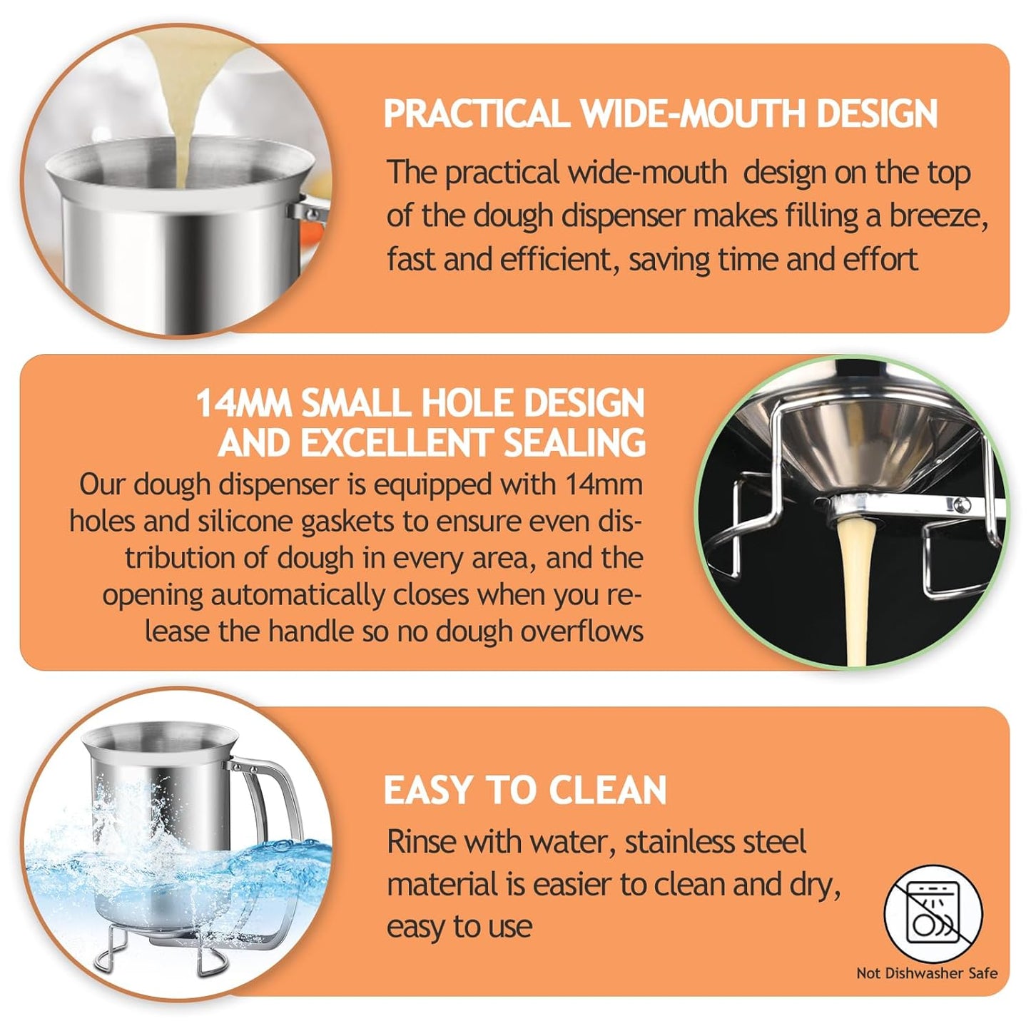 Batter Pourer - 900 ml With Squeeze Lever - Kitchen Aid For Cake And Pie V1189-HB001WSRG00036