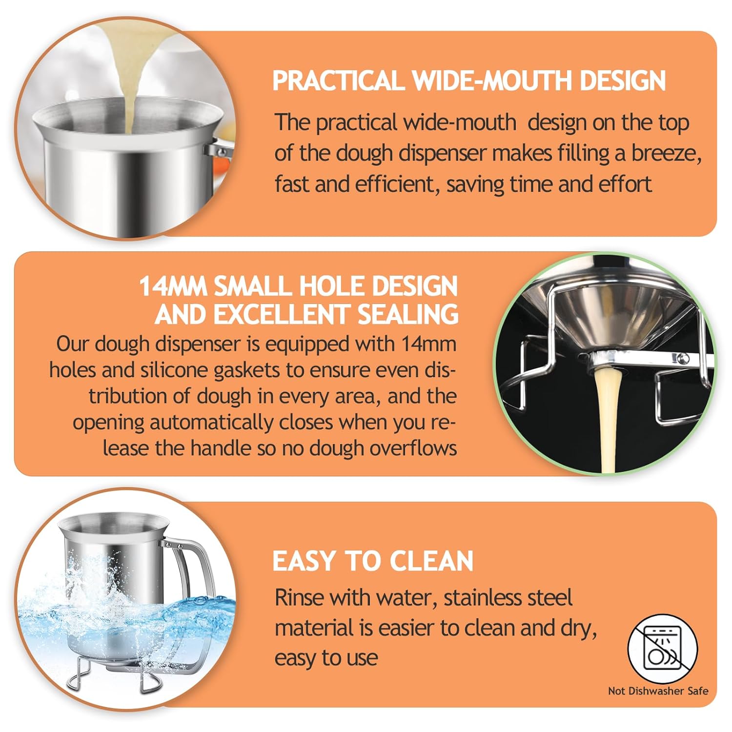 Batter Pourer - 900 ml With Squeeze Lever - Kitchen Aid For Cake And Pie V1189-HB001WSRG00036