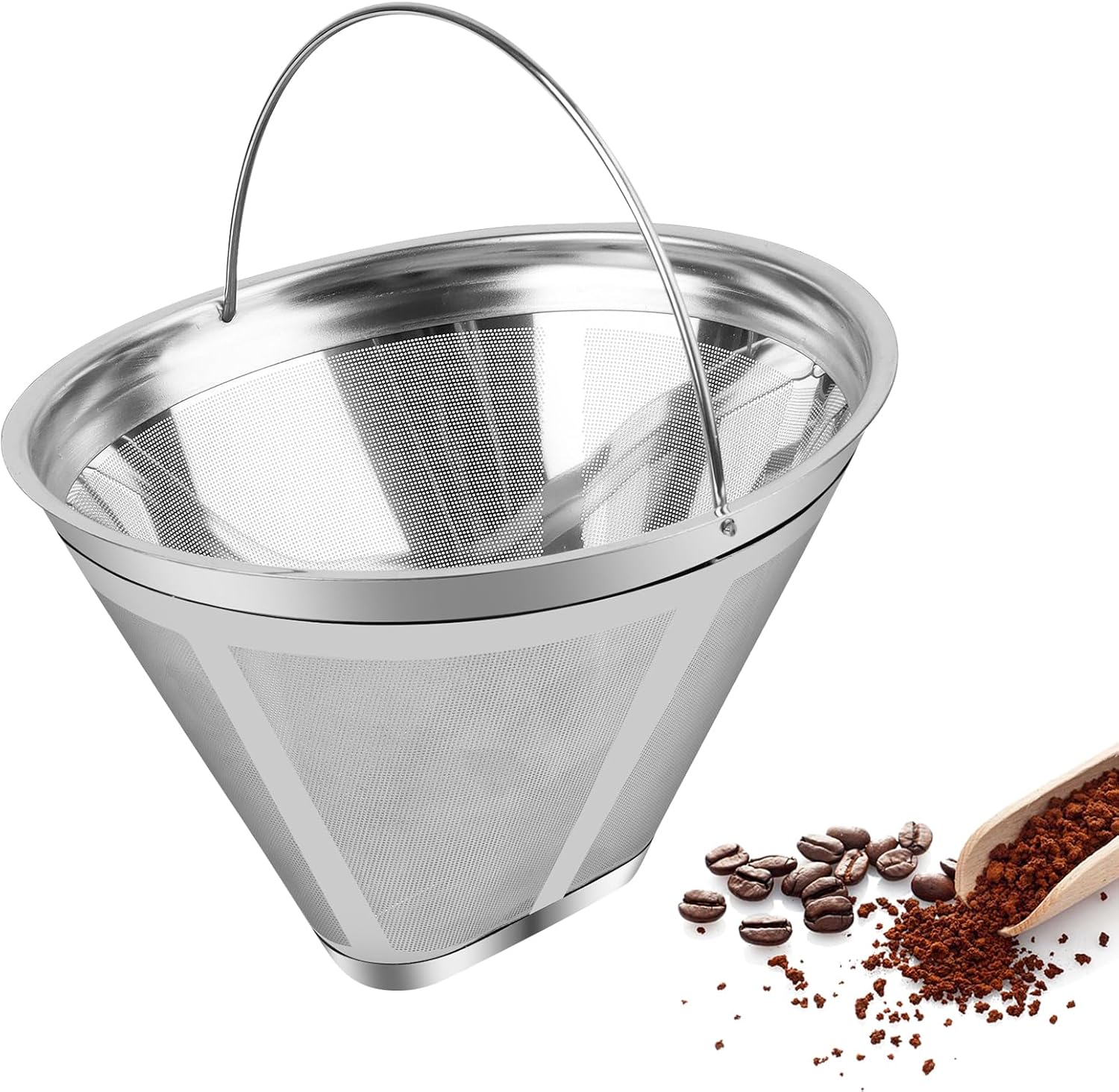 Coffee Strainer - Fine Mesh 100 Mesh Filter - Suitable for 8-12 Cups - Easy to Clean V1189-HB001WSRG00042