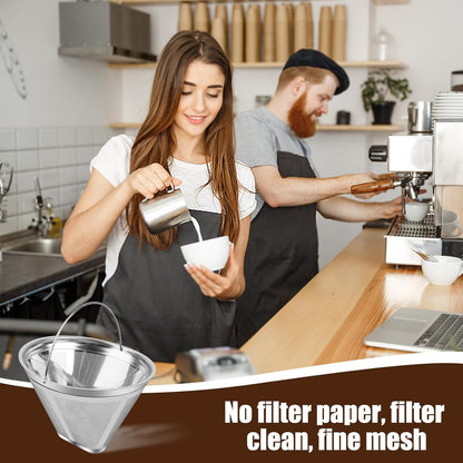Coffee Strainer - Fine Mesh 100 Mesh Filter - Suitable for 8-12 Cups - Easy to Clean V1189-HB001WSRG00042