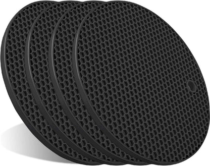 Trivets - Set of 4 - Thick Silicone - Protects Tabletops V1189-HB001WSRG00044