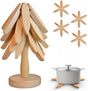 Tree Shape Coasters - Wooden Set of 4 - Protection and Decoration - For Kitchen V1189-HB001WSRG00045