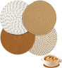 Cotton Coasters - Set of 4 - Woven Heat Resistant - 11cm Diameter V1189-HB001WSRG00046