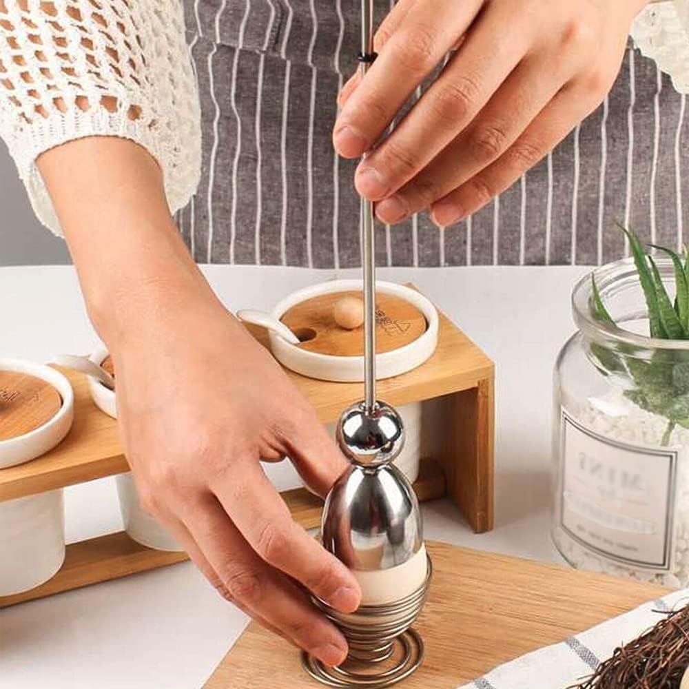 Egg Shell Cracker - Stainless Steel Kitchen Aid - For Soft-Boiled Eggs - Easy to Clean - Kitchen Utensil V1189-HB001WSRG00047