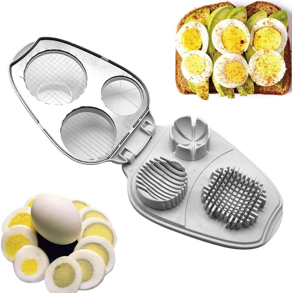 Egg Slicer - 3-in-1 Stainless Steel Slicer - For Eggs and Mushrooms - Precision Cutting Tool - Kitchen Aid V1189-HB001WSRG00048