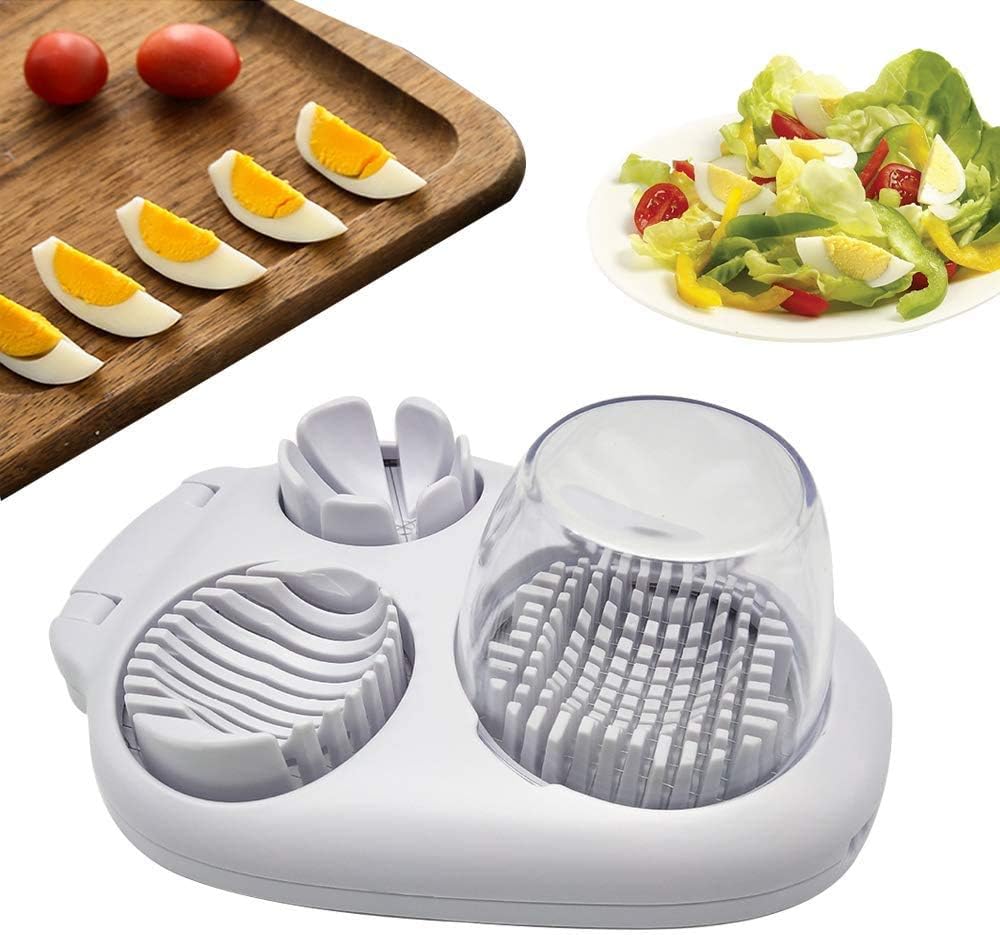 Egg Slicer - 3-in-1 Stainless Steel Slicer - For Eggs and Mushrooms - Precision Cutting Tool - Kitchen Aid V1189-HB001WSRG00048