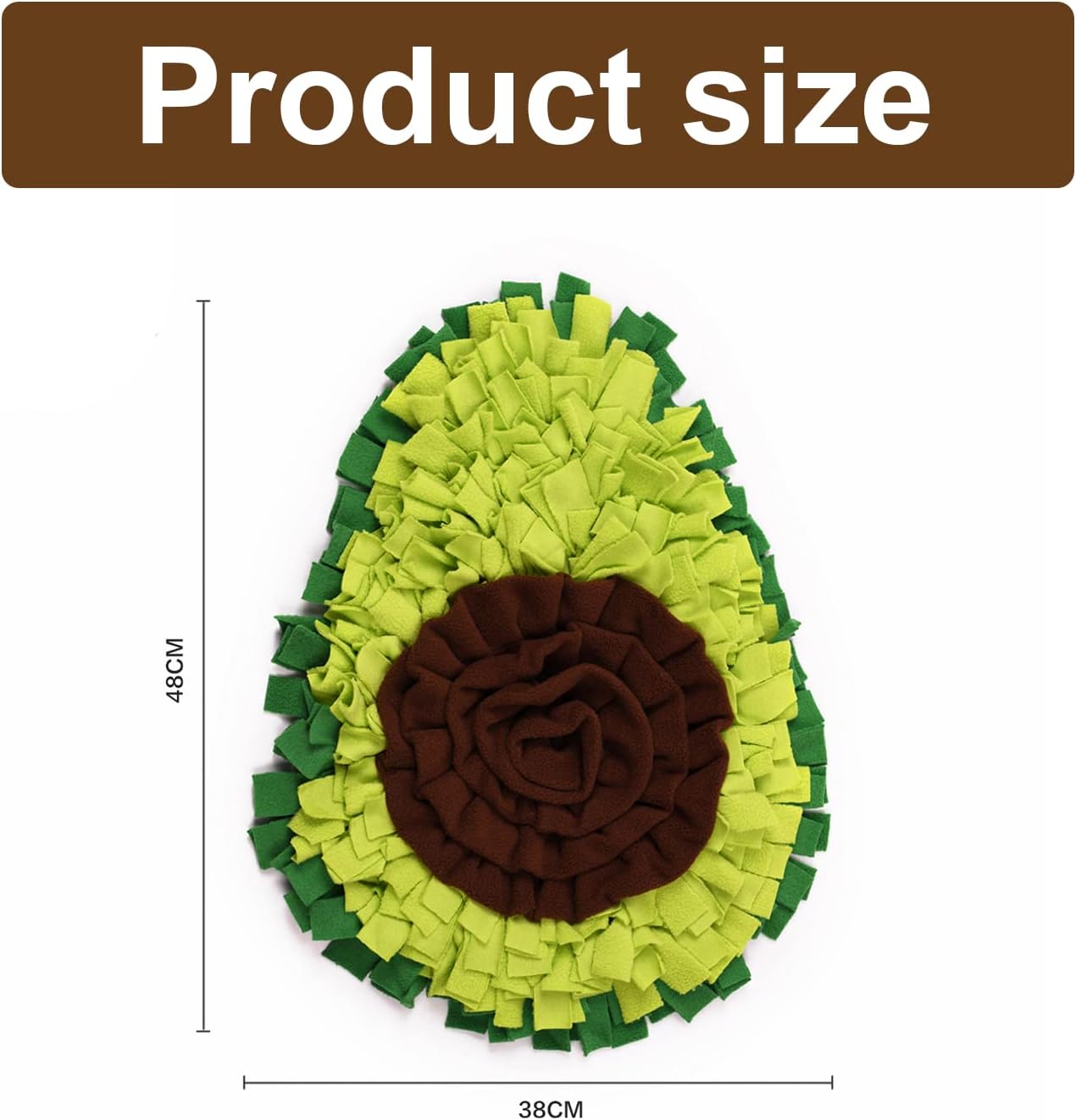 Snuffle Mat - Avocado Design with Foldable - For Dogs and Cats - Green Training Mat - Pet Activity V1189-HB001WSRR00001