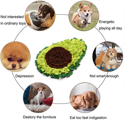 Snuffle Mat - Avocado Design with Foldable - For Dogs and Cats - Green Training Mat - Pet Activity V1189-HB001WSRR00001