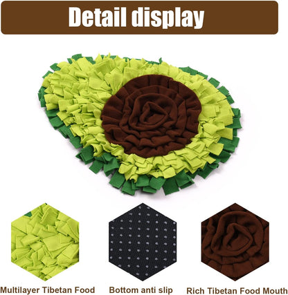 Snuffle Mat - Avocado Design with Foldable - For Dogs and Cats - Green Training Mat - Pet Activity V1189-HB001WSRR00001