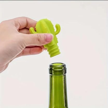 Fangxuee 4pcs Cactus Silicone Wine Stopper - Freshness Preservation Seal for Champagne & Red Wine Bottles, V1189-HB001WSRT00004
