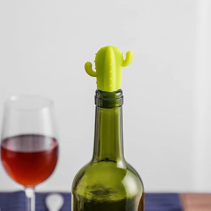 Fangxuee 4pcs Cactus Silicone Wine Stopper - Freshness Preservation Seal for Champagne & Red Wine Bottles, V1189-HB001WSRT00004