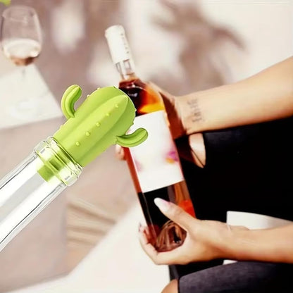 Fangxuee 4pcs Cactus Silicone Wine Stopper - Freshness Preservation Seal for Champagne & Red Wine Bottles, V1189-HB001WSRT00004